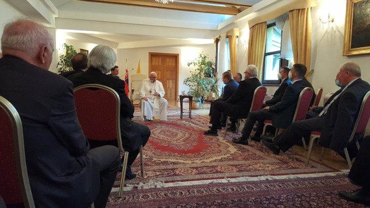 Papa Francisco encontra os jesuítas na Nunciatura de Bratislava, 12 de setembro