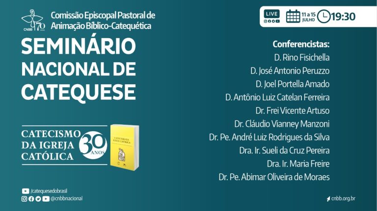 Seminário Nacional de Catequese acontece de 11 a 15 de julho em comemoração aos 30 anos do Catecismo da Igreja Católica