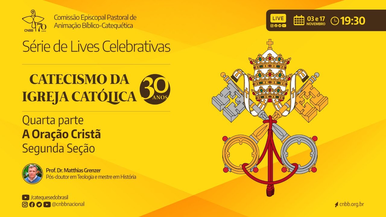 Comissão realiza nesta quinta-feira live sobre a quarta parte do Catecismo da Igreja Católica