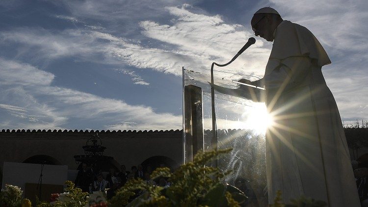 Papa Francisco em Assis, em 2016, para o Dia Mundial de Oração pela Paz