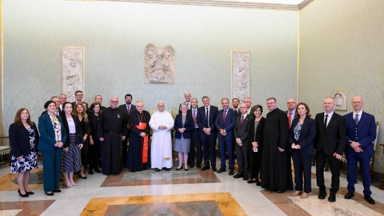 A foto de grupo com o Papa Leão